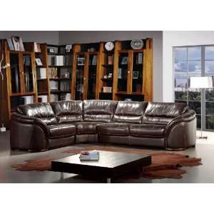   Bella Italia Leather 262 Sectional Sofa in Dark Brown