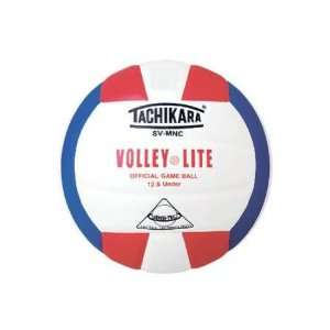  Tachikara Volley Lite Volleyball   Scarlet, White and Blue 