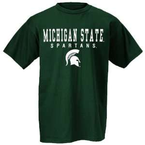  Michigan State Spartans Green Collegiate Big Name T shirt 