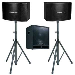  VocoPro SSP 600 600W Vocal Speakers with 15 Subwoofer and 