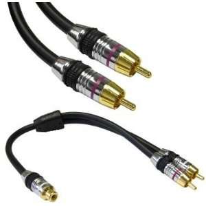  Grade Subwoofer Cable with Adaptor, 50 ft. Premium Subwoofer Cable 