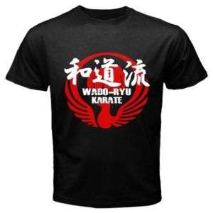 New Wado Ryu Karate Logo Kanji Black t shirt Size S 3XL  