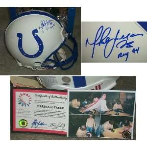  Marshall Faulk Signed Colts Pro Helmet w/ROY94: Sports 