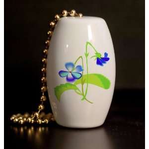  Lovely Violas Porcelain Fan / Light Pull: Home Improvement
