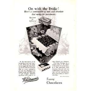  1927 Ad Whitmans Fussy Chocolates Original Vintage Print 