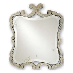 Contemporary Venetian Style Antique Square Mirror 