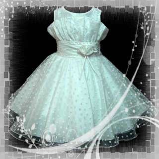 White Gorgeous Pageant Party Flower Girls Dress SZ 2 10  