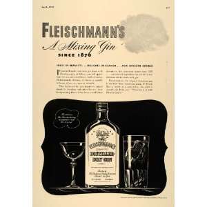  1938 Ad Fleischmanns Distilled Dry Gin Cocktail Mixing 