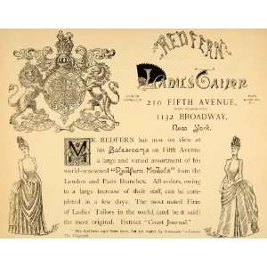  1885 Ad Redfern Clothing Tailor Ladies Dresses Gowns NY 