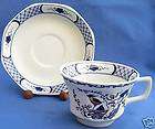 Wedgwood Volendam Blue Bird Flower Tea Cup Saucer Set
