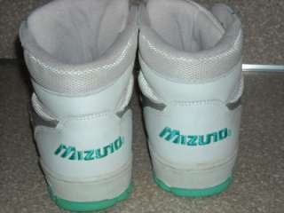 womens Vintage MIZUNO 10 volley ball white gray mint high top athletic 