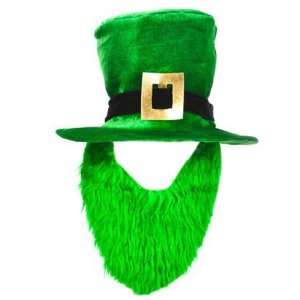   Day Costume Green Leprechaun Top Hat And Beard