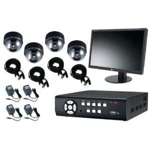  4 channel 120 FPS H.264 Complete DVR Package with 19 inch 