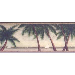  Country House Palm Tree Wallpaper Border: Home Improvement