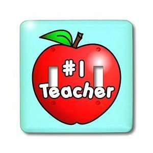 Janna Salak Designs Teachers   Number One Teacher Red Apple Design 