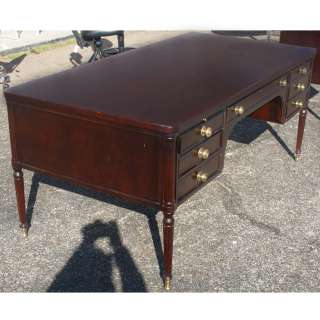 72 Vintage Regency R Way Cherry Wood Brass Desk  