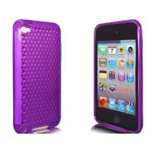  iPod Touch 4 Neon Purple Silicone Case Hex Air Cell 