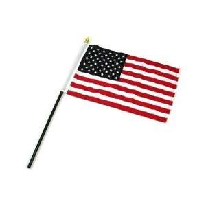  US Flag 8in x 12in Best Quality on a plastic stick: Patio 