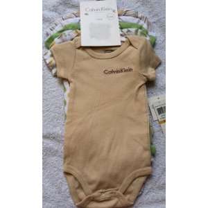 Calvin Klein ~ 5 Pk. GO GREEN Prints ~ Infant Bodysuit Onesies 6 9 