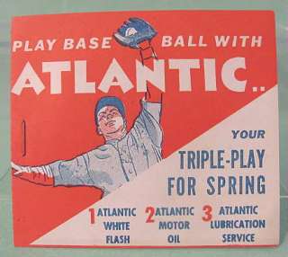   Play BASEBALL with ATLANTIC Motor Oil Paper Game Uses Cigarette  