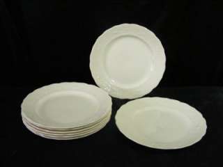   White 38 Piece Dinnerware Set w/ Scroll Pattern & Textures Made in USA