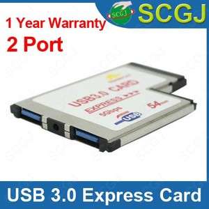 Express Card Expresscard 54mm to USB 3.0 2 Port Adapter For Laptop 