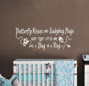 VINYL REMOVABLE STICKER DECAL QUOTES Buttefly Kisses  