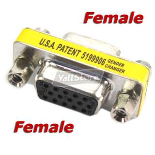 15 Pin HD SVGA VGA Female Female Gender Changer Adapter  