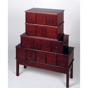  Multimedia Storage Cabinet with Apothecary Style in Cherry 