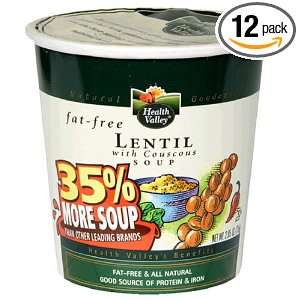 Health Valley Soup Cup, Lentil with Couscous, 2.65 Ounce Cups (Pack of 