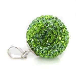 50g Apple Green Crystal Stone Genuine 925 Sterling Silver 14mm Ball 