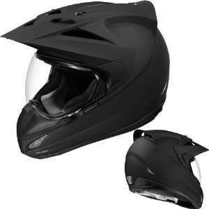  Icon Variant Solid Dual Sport Helmet XX Large  Black 