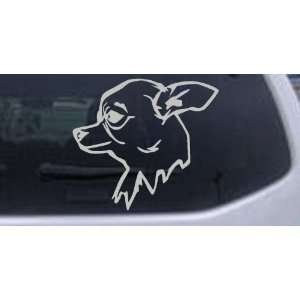 Chihuahua Animals Car Window Wall Laptop Decal Sticker    Silver 10in 