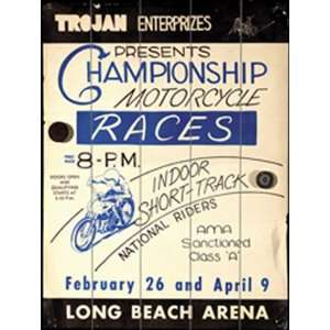 Long Beach Arena Vintage Wood Sign