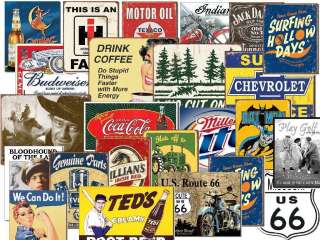 Wholesale Lot of 30 Tin Metal Sign Signs Over 600 Designs Car Beer 