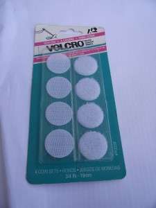 Four Sets Velcro Hook Loop Fasteners Coins Sew On White  