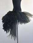 Burlesque Moulin Rouge Tutu Skirt Black Swan Bustle Feathers size 6 12 