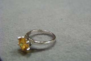 ANTIQUE STERLING SILVER FANCY ROUND CITRINE BAND RING 6  
