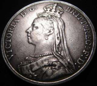 1892   Great Britain   Victoria Jubilee Head   Silver Crown Very Nice 