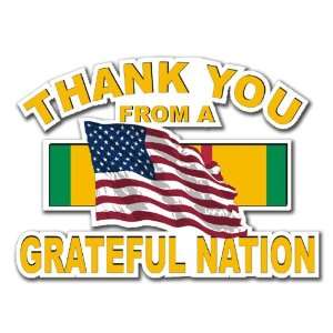 Military Thanks from a Grateful Nation Vietnam Die Cut Vinyl Decal 