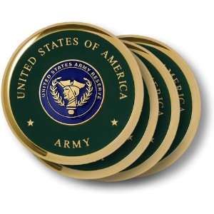 Army Reserve Brass 4 Coaster Set