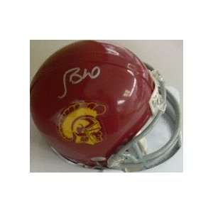   David Autographed USC Trojans Mini Football Helmet 