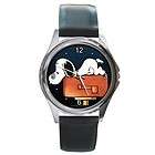   Likes to check Mailbox Silver Tone Leather Band Round Quartz Watch