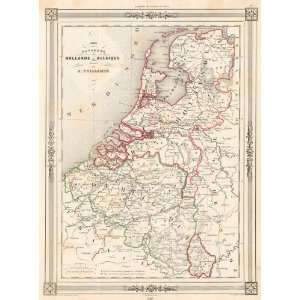  Vuillemin 1846 Antique Map of Holland & Belgium