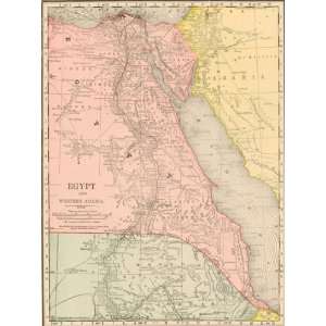   McNally 1893 Antique Map of Egypt and Western Arabia