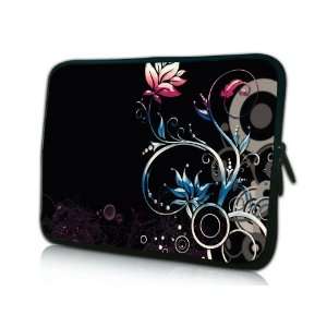 10 10.2 Netbook / Laptop Sleeve black and white flower design with a 