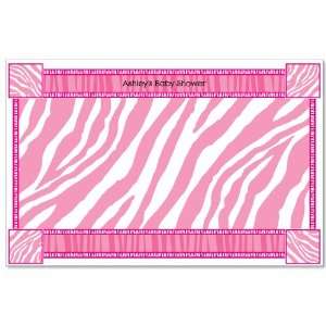    Pink Baby Zebra   Personalized Baby Shower Placemats Toys & Games