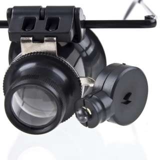 Eye Jeweler Watch Repair 20X Magnifier Magnifying LED Light Glass 