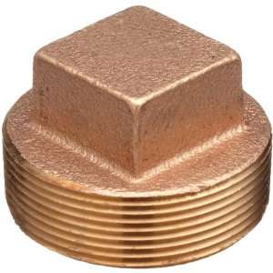 Lead Free Brass Pipe Fitting, Square Head Solid Plug, Class 125, 3 