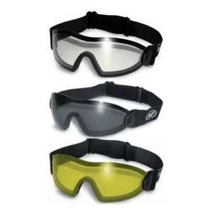  3 Motorcycle Goggles Clear Smoke Yellow ANTI FOG Lenses 